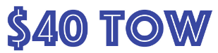 $40 tow logo, blue